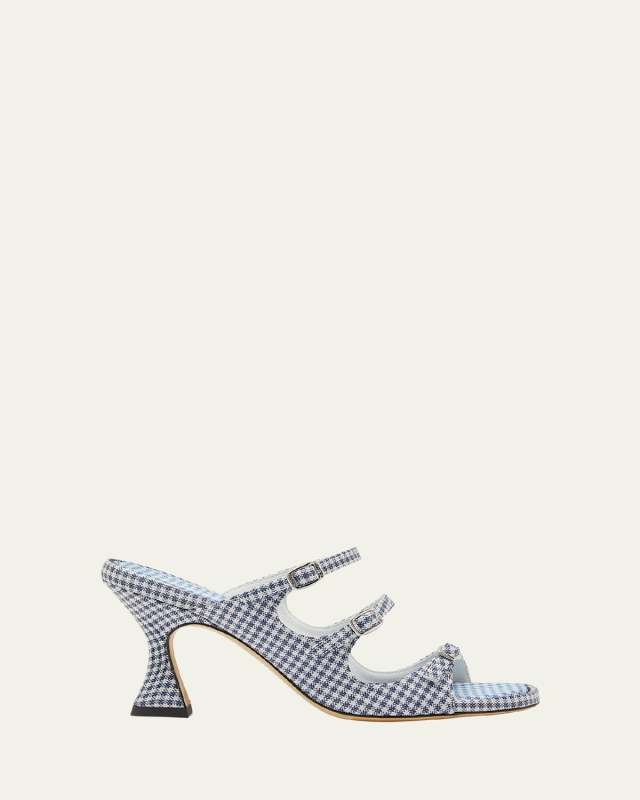 Kitty Gingham Mary Jane Trio Sandals